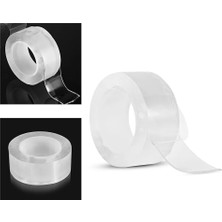 Renas Store 2 Metre x 3 cm Şeffaf Güçlü Nano Çift Taraflı  Jel Yapıştırıcı Bant