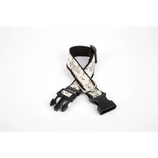 Renas Store Köpek ve Pati Desenli Dokuma Köpek Boyun Tasması 3 cm x 36-60 cm Siyah