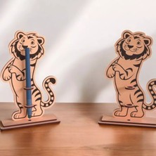 Ardecem Bilgisayar Boyanabilir Ahşap Aslan Kalemlik - 3mm Mdf Lazer Kesim Hobi Seti 10 Adet