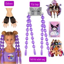 3b Kids Kuromi kpop manifest Saç Peruk Eldiven yüz taşı seti aksesuar seti doğum günü konser parti