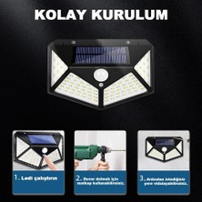 Renas Store 100 LED Dış Mekan Solar Aydınlatma Fotoselli Solar Lamba Hareket Sensörlü