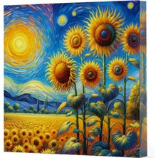 Renas Store Van Gogh 4 Ayçiçekleri - Çizgisiz Yan Boyamalı Defter