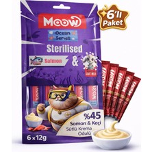 Renas Store Creamy Somonlu ve Keçi Sütlü Kısırlaştırılmış Sıvı A Kedi Ödülü 6X12 gr