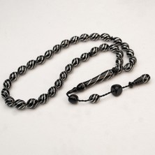 Vendly Blackcraft Oltu Taşı Sarmal Desen Beyzi Kesim Tespih
