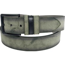 S.S. Süzer Deri Haki Yeşil Süet Suni Deri Dikişli Model 4.5 Cm.lik Unisex Spor Kemer - 4510-10