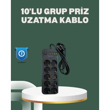 Renas Store Termal Koruma Sistemli USB Type-C 10’lu Grup Priz 2m 2500W Güç Kapasiteli