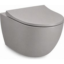 VitrA VİTRA SENTO RİM-EX  ASMA KLOZET MAT TAŞ GRİ (KAPAK DAHİL )  (7748B076-0559)
