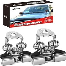 Renas Store Nilight LED Işık Çubuğu Montaj Braketi 2 Adet Evrensel Ayarlanabilir Sütun Hood Çalışma Lambası Montaj Kelepçe Tutucu Off-Road Kamyon Suv Için