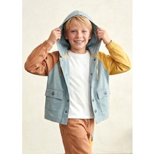 OZMOZ %100 Pamuk Kapüşonlu Ince Denim Baharlık Erkek Çocuk Ceket
