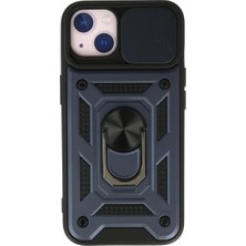 Renas Store Apple iPhone 13 Kılıf Pars Lens Yüzüklü Silikon - Lacivert
