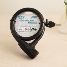 Renas Store Çelik Tel Bisiklet & Motosiklet Kilidi 20MM x 100CM (Anahtarlı Kapaklı)