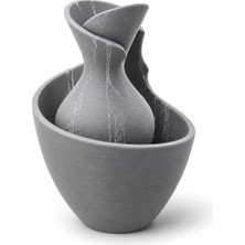 Vendly 3D Baski Tigea Vazo 15CM Gri