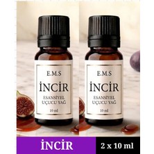 E.M.S 2 x 10 ml  Incir Esansiyel Uçucu Yağ Buhurdanlık Yağı Difüzör Esansı Oda Kokusu Esansı Mum Esansı 10 Ml.