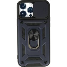Renas Store Apple iPhone 13 Pro Max Kılıf Pars Lens Yüzüklü Silikon - Lacivert