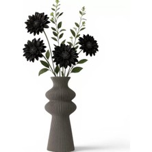 Vendly Premi̇um Iskandi̇nav Rusti̇k Plasti̇k 3D Dekorati̇f Vazo Gri