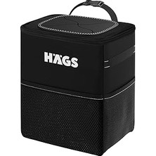 Renas Store Haegs Araç Içi Çöp Kutusu, Oto Çöp Kovası Kapaklı ve Saklama CEPLI%100 Sızdırmaz Organizer Çanta, Su Geçirmez Araba Çöp Kutusu, Çok Amaçlı Araç Içi Düzenleyici Çanta, 8 Lt - Siyah