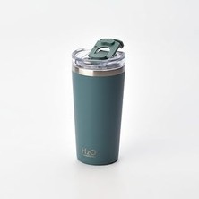 Renas Store Deconox 530 ml Pipetli ve Ağızlıklı Çelik Termos Kupa - Çift Fonksiyonlu Kapak - Sıcak/soğuk Tutan Seyahat Bardağı (Travel Mug) - 4 Farklı Renk Seçeneği (Yeşil)