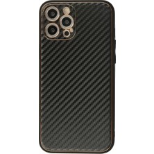 Renas Store Apple iPhone 12 Pro Kılıf Coco Karbon Silikon - Siyah