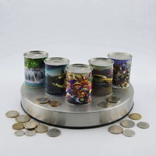 Renas Store Desenli Küçük Boy Metal Kumbara - Silindir Tasarım - Karışık Model