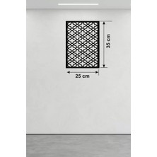 Renas Store Geometrik Kafes Desenli Ahşap Duvar Tablosu - 25X35 cm Lazer Kesim Dekoratif Pano