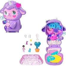 Renas Store Polly Pocket Bebekler ve Oyun Seti, Kuzucuk Şeklinde Taşınabilir Rüyalar Diyarı Mini Oyun Seti, 1 Mikro Bebek, Tek Boynuzlu At Figürü, Yiyecek ve Moda Tasarımı Aksesuarları, JCB15