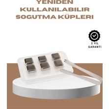 Renas Store Yeniden Kullanılabilir 304 Çelik Metal Buz Küpleri 4'lü Set