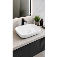 Lapino PREMIUM TEZGAH ÜSTÜ LAVABO 60*40 CM BEYAZ (6260)