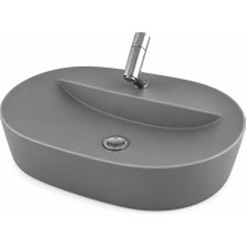 Lapino TEZGAH ÜSTÜ LAVABO 60*45 CM ELEGANCE  MAT GRİ ESV-4360-2041