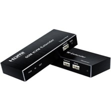 Renas Store Novacom NVC-KVM60 4K 60 Metre Hdmı+Usb+Ir To Cat6 Kvm Extender