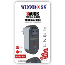 Renas Store 3400 3x USB Tekli Priz