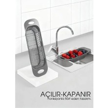 Renas Store Ayarlanabilir Sürgülü Lavabo Süzgeci – Mutfak Için Pratik ve Şık Tasarım Gri 722439