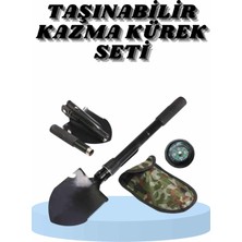 Renas Store Çelik Katlanır Fonksiyonel Kamp Kazma Kürek ve Kesme Aleti Seti Küçük Kazma Kürek Seti