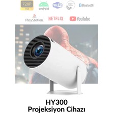Renas Store LED Görüntü Teknolojili 4K Çözünürlüklü Beyaz Projeksiyon Cihazı, 1080P, Hdr, Kablosuz, HDMI