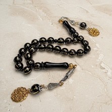 Vendly Blackcraft Oltu Taşı Pirinç Işlemeli Karpuz Model Tespih