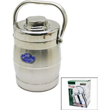 Renas Store Metal Kova 3lü Sefer Tası Saklama Kabı 1.6lt