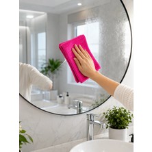Renas Store Mikrofiber Temizlik Bezi 40X40 cm Pembe Iz Bırakmayan Çok Amaçlı Temizlik Bezi