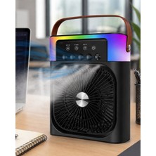 Renas Store Mini Klima Fan Buharlı Soğutucu Rgb LED Işıklı Taşınabilir Masaüstü Fan