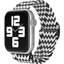 Renas Store Apple Watch 38MM Kordon - Zigzag Siyah-Beyaz