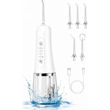Renas Store Şarjlı Ağız Duşu Diş Bakım Cihazı 4 Modlu Diş Arası Temizleyici 320ML 5 Başlıklı 1500 Mah Kablosuz