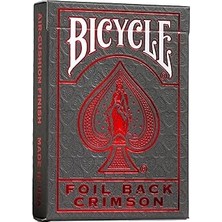 Renas Store Bicycle Metalluxe Foil Back Crimson (Red) Kırmızı Kart Premium Iskambil Oyun Kağıdı Kartları Destesi