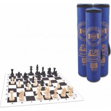 Renas Store Büyük Boy Çantalı Rulo Satranç Seti 45X45CM Muhafazalı Taş ve Tahta ile - Hobi & Eğlence