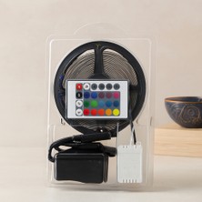 Renas Store 5m Rgb Şerit LED (IP65) Kumandalı Adaptörlü SMD2835 54 Led/m