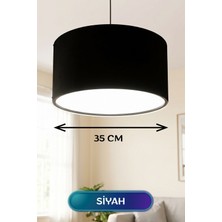 Vendly Siyah Kumaş Başlıklı Sarkıt Avize 35 cm