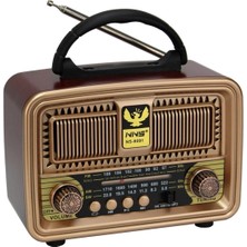 Renas Store Nostaljik Radyo Siyah Renk Bluetooth Özellikli USB Sd Fm Destekli 2 Yıl Garantili