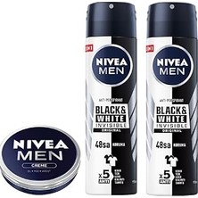 Renas Store Men Erkek Sprey Deodorant Black&amp;white Invisible Original 150ML X2 Adet ve Men Erkek Bakım Kremi 30ML