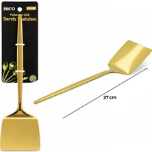 Renas Store Metal Servis Spatulası - Gold Renk - 27 cm