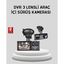 Renas Store Full Hd Üç Kameralı Araç Kamerası 170° Geniş Açılı ve Park Destekli