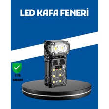 Renas Store Şarjlı LED Kafa Lambası Manyetik Klipsli El Sensörlü Çok Fonksiyonlu