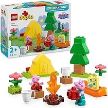 Renas Store Duplo Peppa Pig Kamp Gezisi 10452-2 Yaş ve Üzeri Kız ve Erkek Çocuklar Için Çadır, Kano, Kamp Ateşi ve 2 Figür Içeren Küçük Kas Becerileri ve Renk Eşleştirme Yaratıcı Yapım Seti (32 Parça)