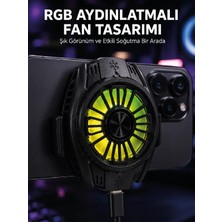 Renas Store Rgb Fan Aydınlatmalı Sessiz Çalışan Telefon Soğutucu